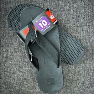Quiksilver Men's Black Flip Flops, 10